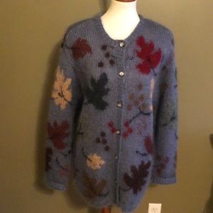 Talbots Leaves Cardigan
